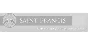 Saint Francis Rehabilitation and Nursing Center Logo - Grayscale