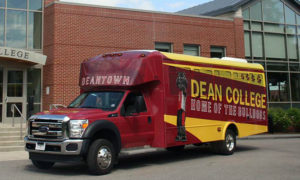 Dean College Branded Shuttle - Red and Gold